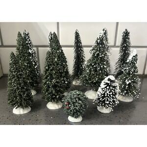 Lemax Mixed Lot Snow Covered Trees Bushes Christmas Village Accessories Vintage‎